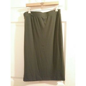 Olive green midi skirt